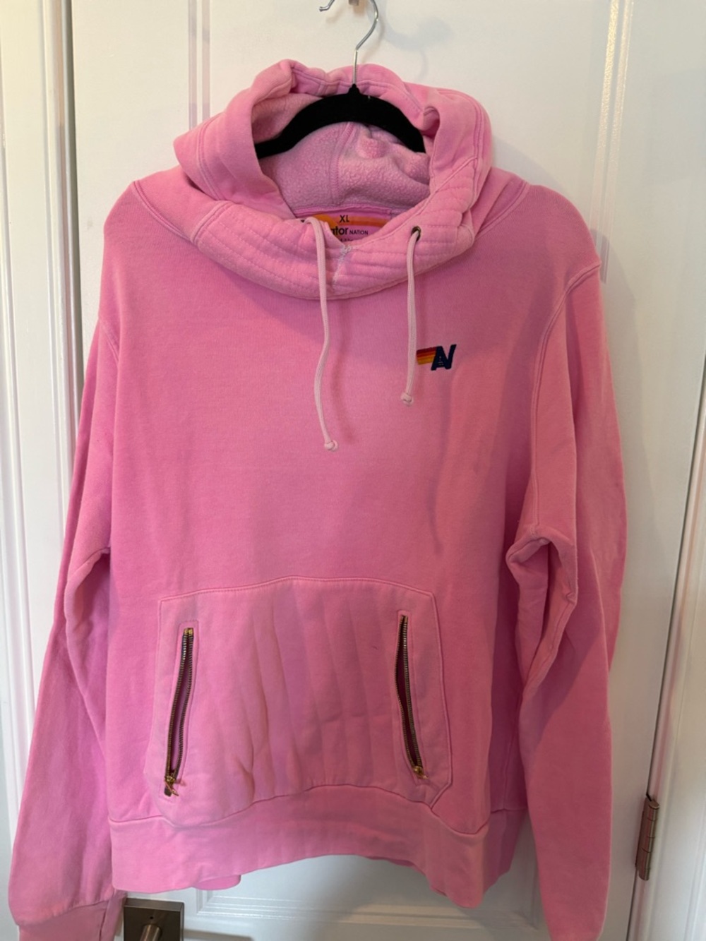 Aviator Nation Ninja Hoodie - Neon Pink Pullover Hoodie